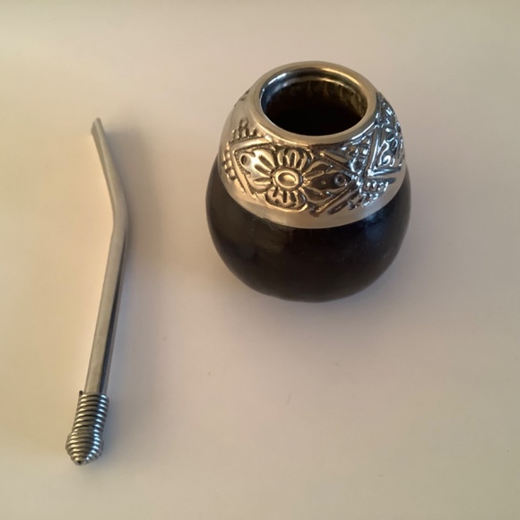 Mate Argentino Gourd Set Cup and Straw Handcrafted from Argentina NWOT - Picture 5 of 6